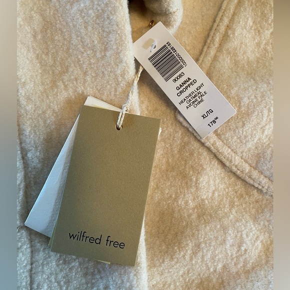 NWT Wilfred Ganna Cropped Jacket XL Heather Light Oatmeal - Picture 2 of 7
